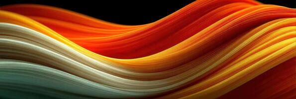 Colorful waves of fabric flowing gracefully against a dark background create a captivating visual experience in this artistic representation photo