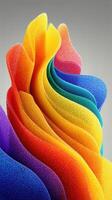 Colorful abstract design with flowing layers of textured foam in vibrant hues from red to purple photo