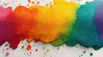Vibrant watercolor splash showcasing a spectrum of colors on textured paper photo