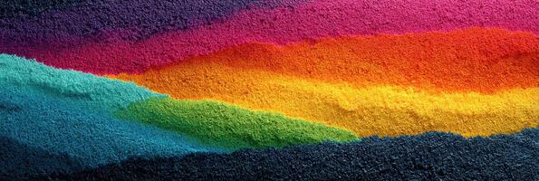 Colorful sands create a vibrant landscape showcasing a spectrum of hues in artistic display photo