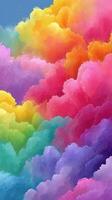 Vibrant abstract cloud formation filled with colors creating a dreamy sky effect at sunset photo