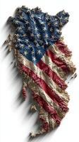 Unique textured map of Greenland featuring the American flag in vibrant colors and intricate details photo