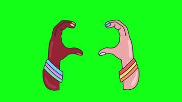 Animated Hands forming a heart symbol on green screen background video