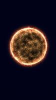 Glowing star surface with radiant plasma and magnetic storms on a dark cosmic background, depicting a detailed view of a sun-like celestial body video