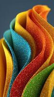 Colorful paper waves create striking patterns in an artistic display of vibrant design photo