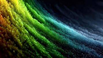 Colorful abstract wave pattern with vibrant particles flowing smoothly in a digital environment photo