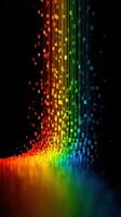 Colorful pattern creating a waterfall effect with cubes in various shades against a dark background photo