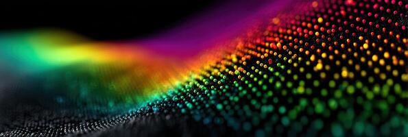 Colorful wave pattern showcasing vibrant hues flowing smoothly against a dark background photo
