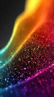 Vibrant waves of colored dots create a mesmerizing abstract pattern in shades of orange, pink, and blue photo