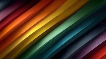 Colorful layers of paper arranged in a spectrum pattern for creative projects in a workshop setting photo