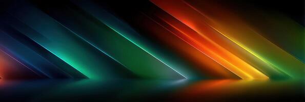 Vibrant abstract light patterns create dynamic motion effect in a dark background with colorful diagonal streams photo