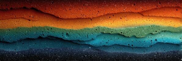 Abstract layers of colorful sand and geological formations depict diverse textures and patterns photo