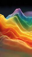 Colorful wave pattern representing vibrant energy and motion in an abstract design photo