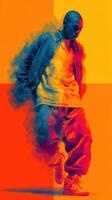 Dynamic street dance performance showcasing movement and expression in a vibrant urban setting photo