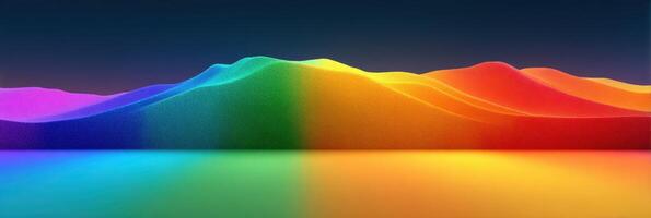 Vibrant abstract landscape featuring colorful hills and seamless gradient under dark sky photo