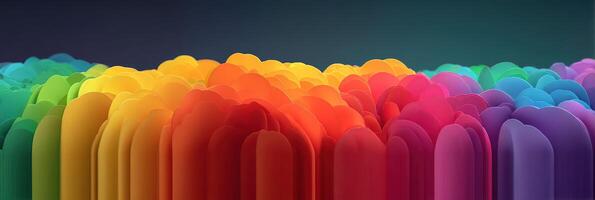 Colorful abstract waves flow smoothly across a dark background creating a vibrant digital landscape photo
