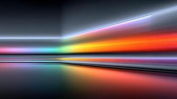 Colorful light reflections create an abstract display in a modern setting at twilight photo
