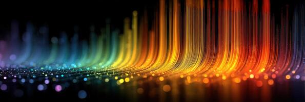 Vibrant sound wave representation illustrating music's colorful and dynamic nature at night photo