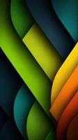 Vibrant abstract design featuring layered curves in various colors and textures photo