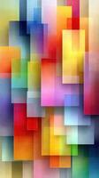 Colorful abstract pattern with layers of rectangles creating visual harmony and depth in vibrant shades and hues photo