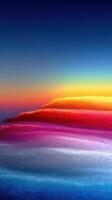 Colorful sunrise over rolling hills with vibrant gradients and calm atmosphere in a serene landscape photo