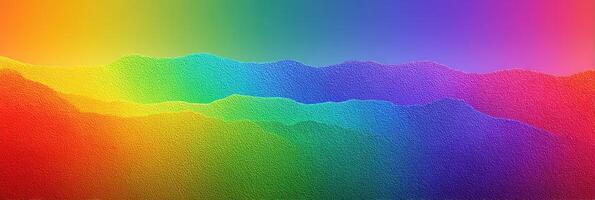 Colorful abstract landscape featuring vibrant rainbow hues in a gradient pattern during sunrise photo