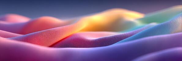 Colorful fabric waves illuminate the fabric texture in a soft gradient under natural light photo
