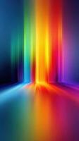Colorful abstract light patterns create a vibrant atmosphere in a digital art space during twilight photo