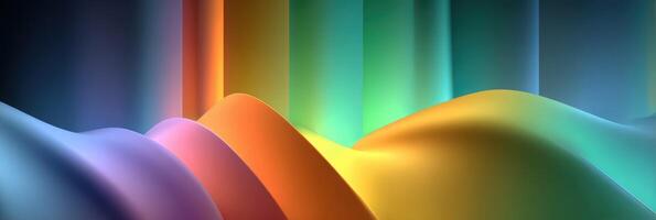 Vibrant abstract waves and gradients create a captivating visual experience in modern digital art photo