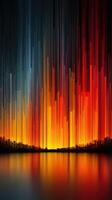 Vibrant abstract artwork depicting colorful vertical lines creating a dynamic visual experience at dusk photo