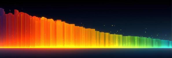Colorful sound wave representation shows frequency distribution in a striking gradient design photo