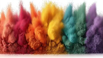 Colorful powders create a vibrant display reminiscent of traditional festivals of spring in India photo