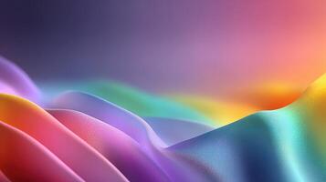 Colorful abstract landscape with flowing waves and soft gradients at sunset time photo