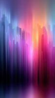 Colorful abstract digital artwork featuring vibrant hues and layered textures in an ethereal cityscape design photo