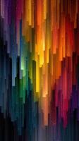 Colorful abstract vertical lines create a vibrant display reminiscent of a cosmic landscape during a nighttime event photo