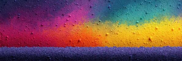 Creative explosion of bright colors showcasing vibrant hues spreading across a textured surface photo