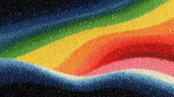Colorful abstract sand pattern in vibrant waves and gradients showcasing creativity and artistic expression photo