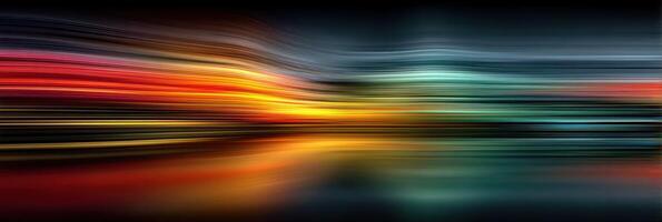 Colorful abstract light trails blend in a mesmerizing pattern over a dark background at night, showcasing a vibrant energy flow photo