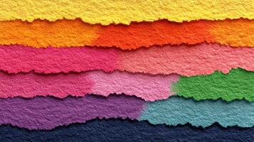 Colorful layers of textured paper create a vibrant abstract display in artistic arrangement photo