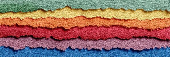 Colorful layers of textured paper create a vibrant backdrop for art and design projects photo