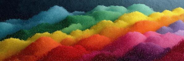 Colorful sands create a vibrant landscape in a creative display of artistic expression and natural beauty photo