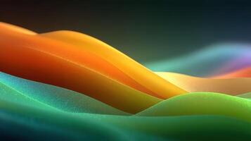 Colorful waves create a mesmerizing abstract landscape in a digital artwork with smooth gradients and flowing lines photo