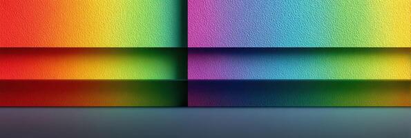 Colorful gradient walls create a vibrant abstract art display in a modern space photo