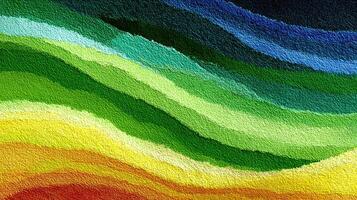 Colorful abstract waves of green, blue, and yellow blend together to create a stunning visual experience in a vibrant art piece photo