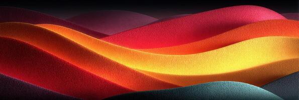 Vibrant wavy patterns in warm hues create an abstract landscape of color and texture photo