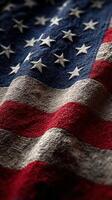 American flag drapes elegantly showcasing its rich colors and intricate details during a serene afternoon photo