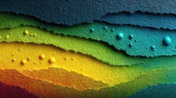 Vibrant layered colors create a textured visual experience reminiscent of natural landscapes photo