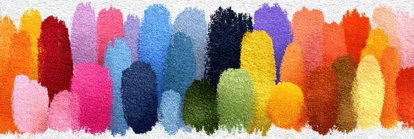 Colorful abstract background featuring vibrant paint strokes in various hues and shades photo