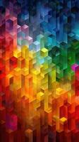 Vibrant geometric pattern with a spectrum of colors creating a stunning visual effect photo