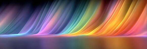 Colorful fabric waves creating a mesmerizing display of light and color in an abstract setting photo